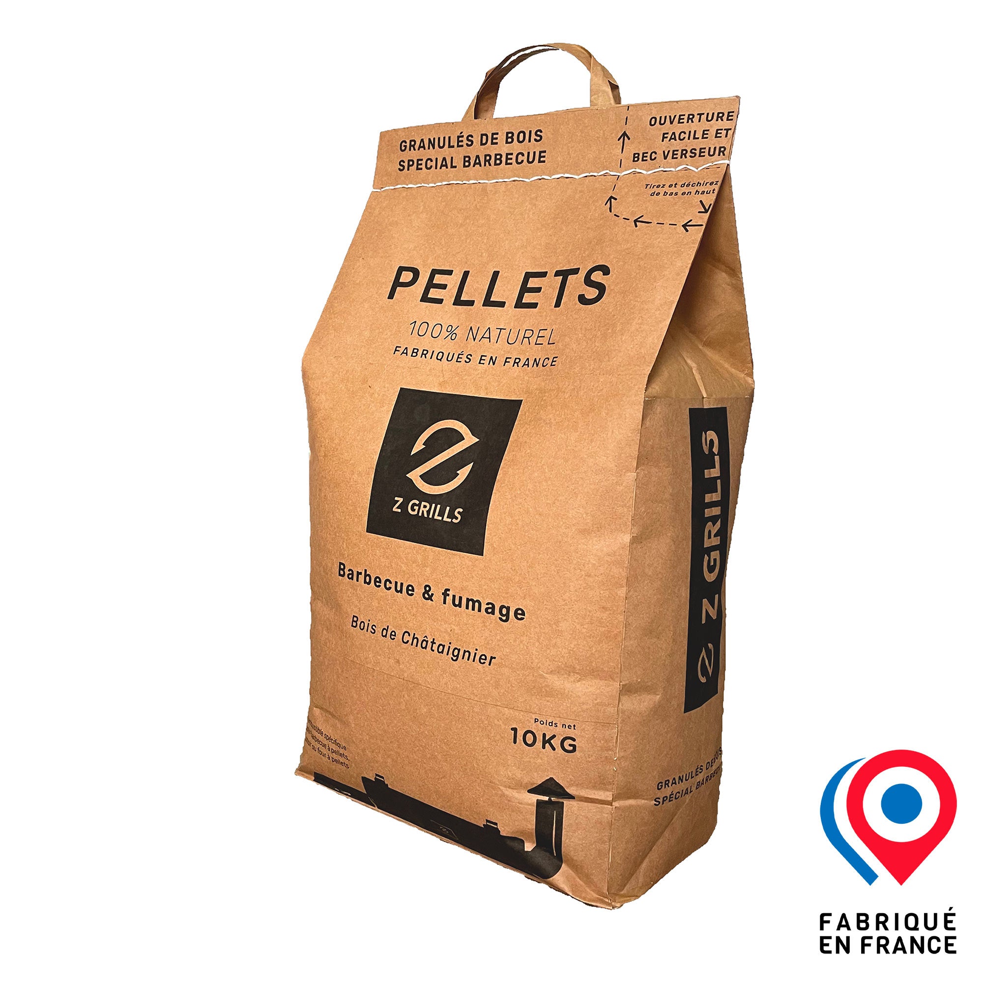 Sac Z Grills de granulés 100 % châtaignier français – 10 kg