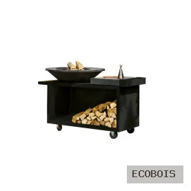 Plancha à bûches OFYR ISLAND BLACK 100 PRO CERAMIQUE GRIS ANTHRACITE