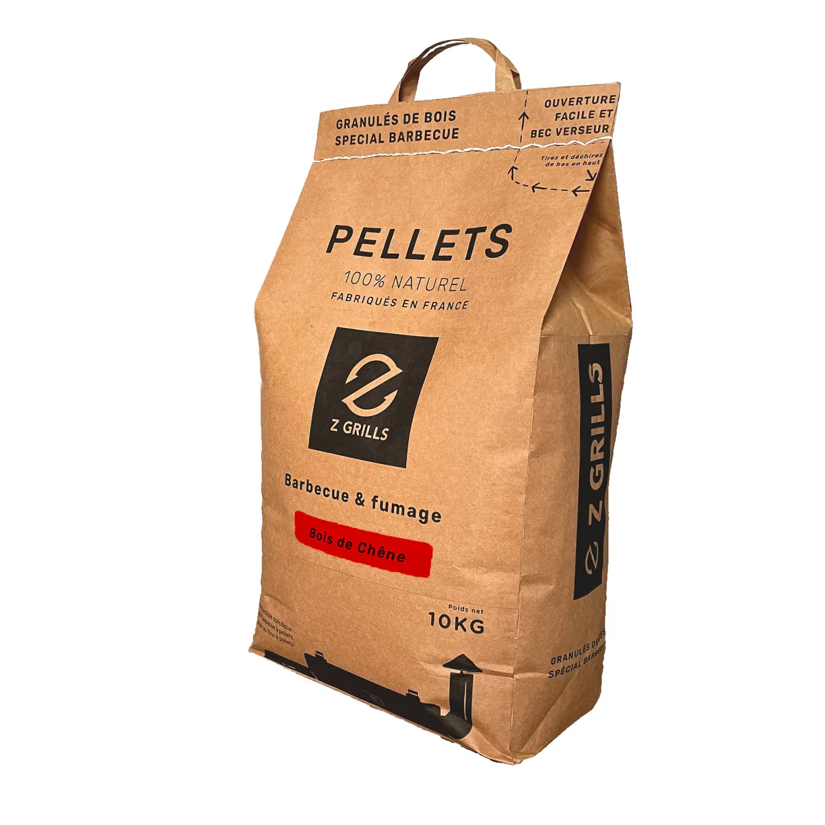 Granulés de bois (pellets) - 100% chêne français - sac de 10 kg