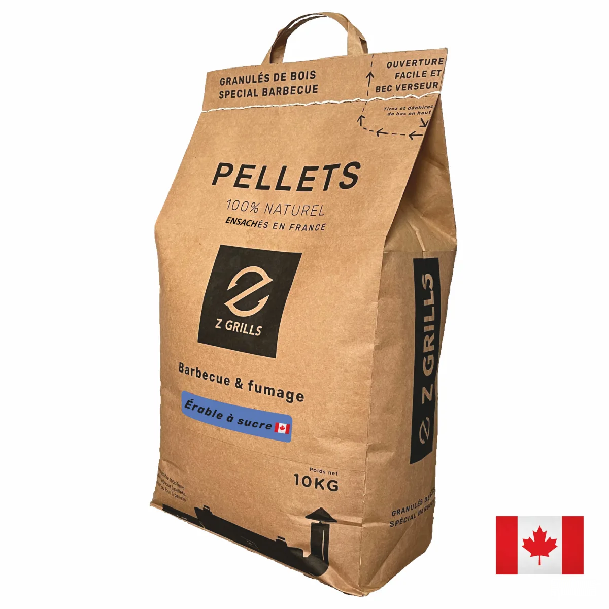 Granulés de bois (pellets) - 100% érable à sucre - sac de 10 kg
