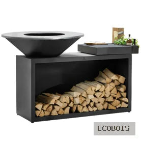 Plancha à bûches OFYR ISLAND BLACK 100 CERAMIQUE GRIS ANTHRACITE