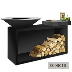 Plancha à bûches OFYR ISLAND BLACK 85 CERAMIQUE GRIS ANTHRACITE