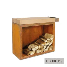 OFYR BUTCHER BLOCK STORAGE 90 CORTEN BOIS DE TECK