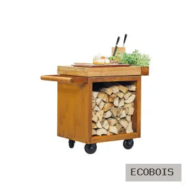 OFYR MISE EN PLACE TABLE CORTEN 65 PRO BOIS DE TECK