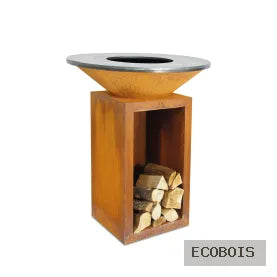 Plancha à bûches OFYR CLASSIC STORAGE CORTEN 85